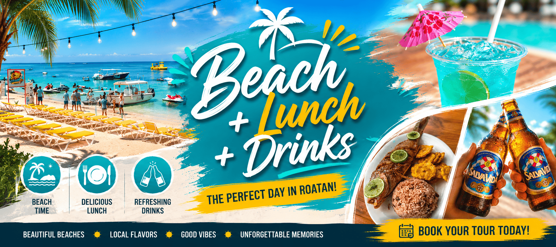 Roatan beach and lunch tour